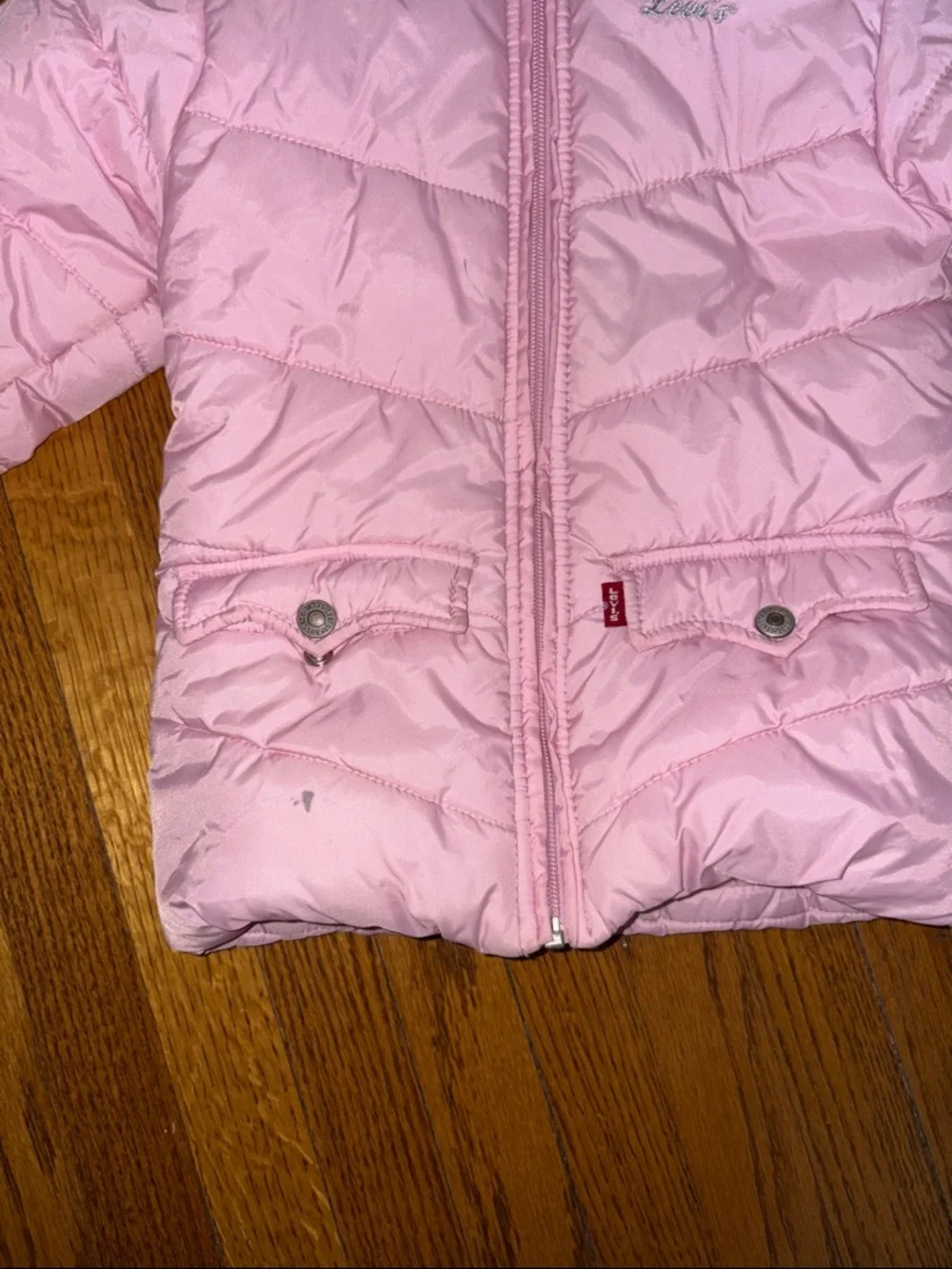 Levi's Pink Girls Puffer Jacket with Hood